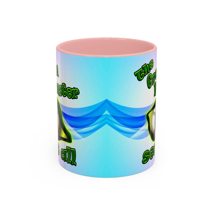 green monster - Accent Mug (light blue-pink wave)