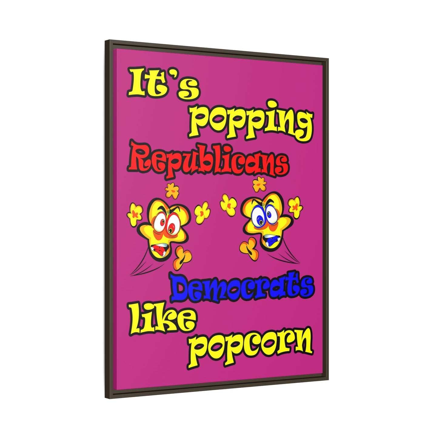 popping like popcorn - framed canvas art (pink)