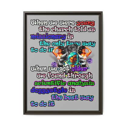doggystyle - framed canvas art (light grey)