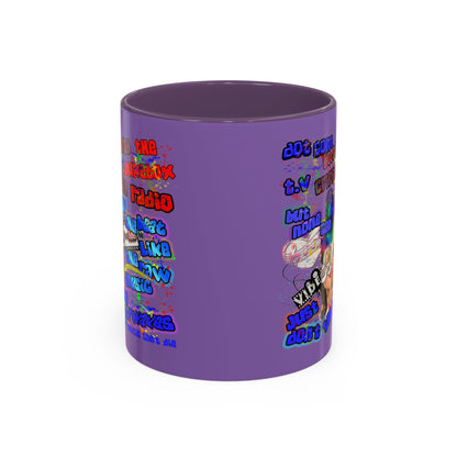 drop the beat - Accent Mug (light purple)