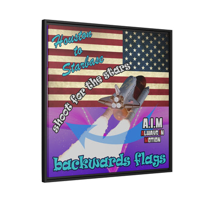 shoot for the stars - framed canvas art (purple-pink wave)