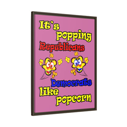 popping like popcorn - framed canvas art (light pink)