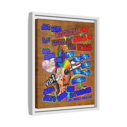 drop the beat - framed canvas art (brown papyrus)