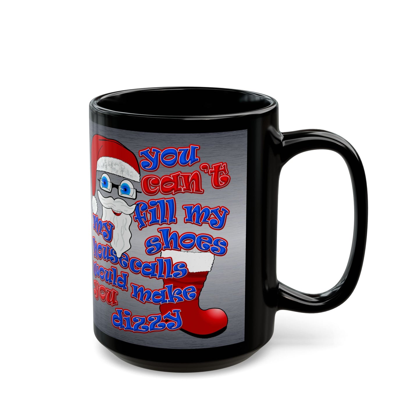 santa's shoes - Black Mug (brushed nickel)
