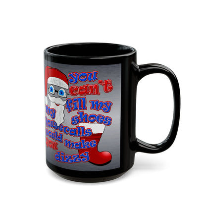 santa's shoes - Black Mug (brushed nickel)