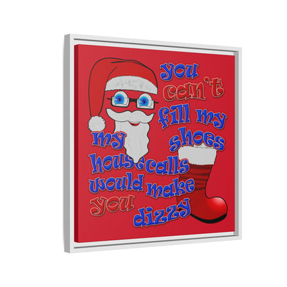 santa's shoes - framed canvas art (dark red)