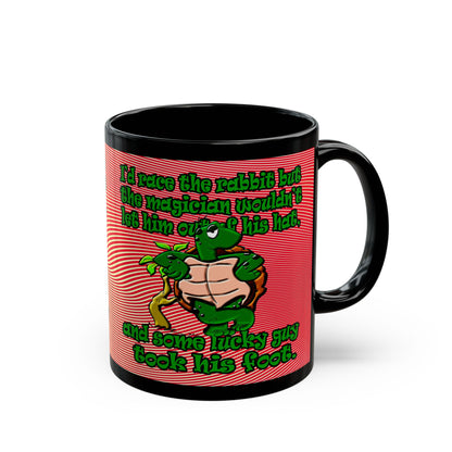 turtle race - Black Mug (yellow-orange wave)