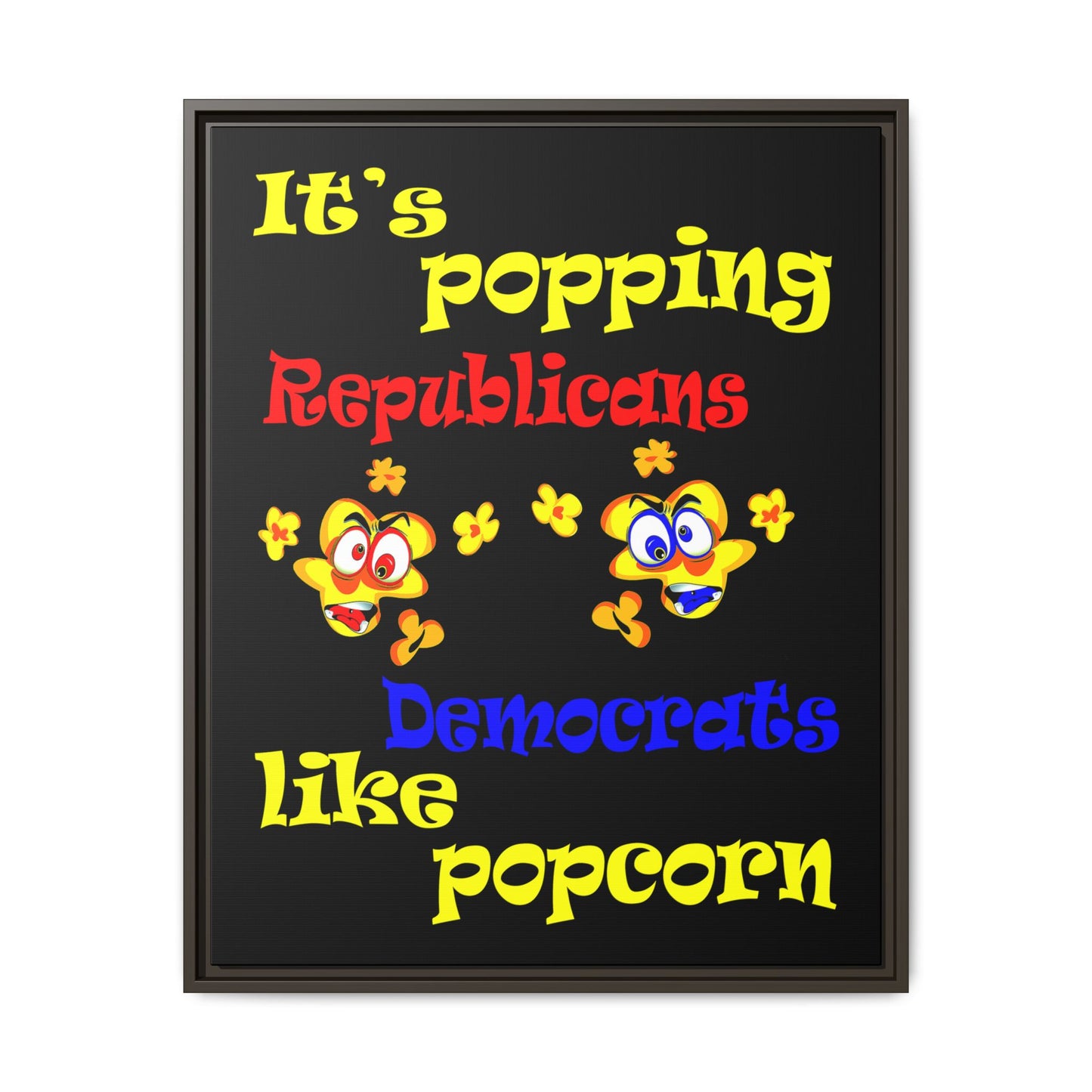 popping like popcorn - framed canvas art (black)