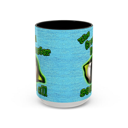 green monster - Accent Mug (faded blue)