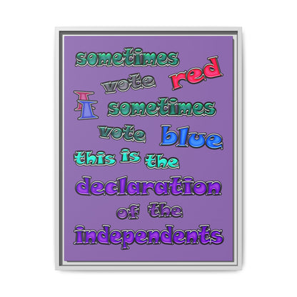 declaration of the independents - framed canvas art (light purple)