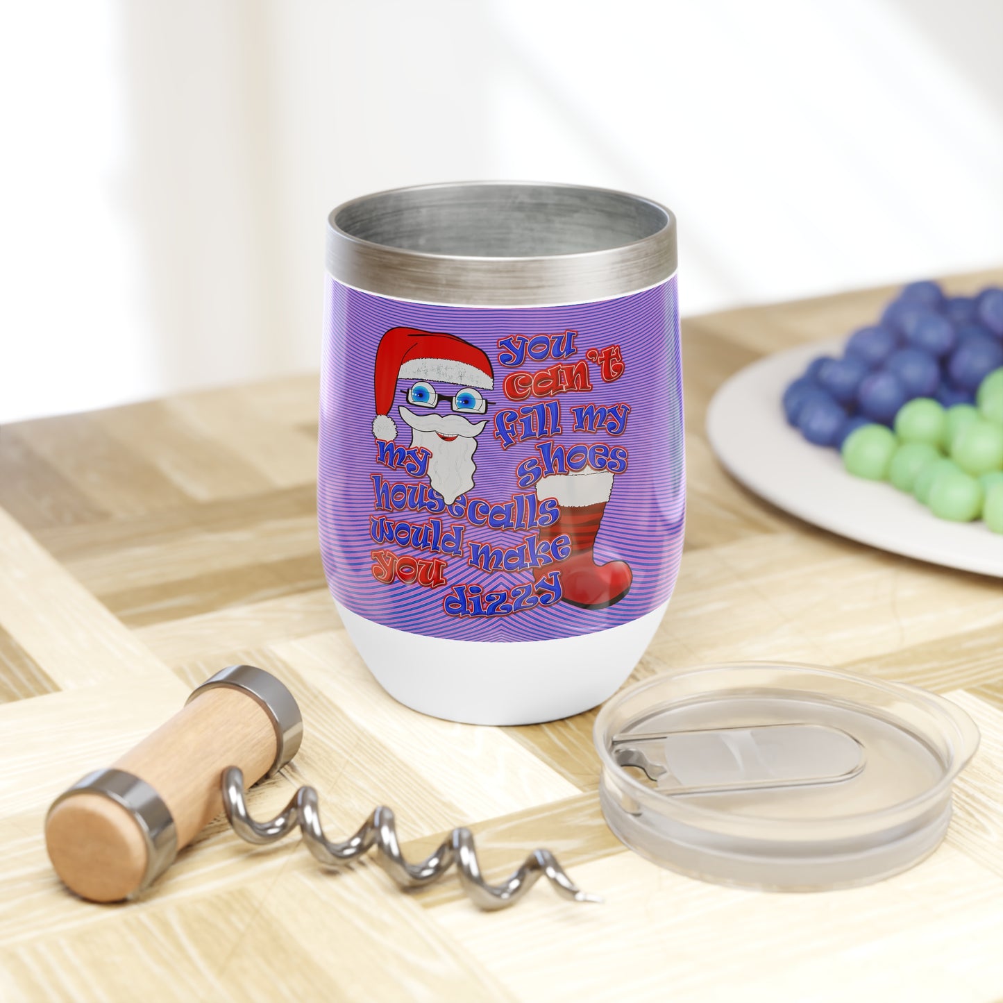 santa's shoes - Chill Wine Tumbler (light blue-purple wave)