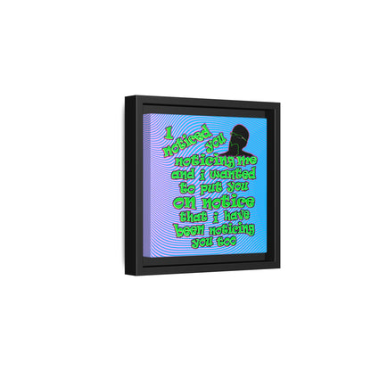 noticed you noticing - framed canvas art (light blue-purple wave)