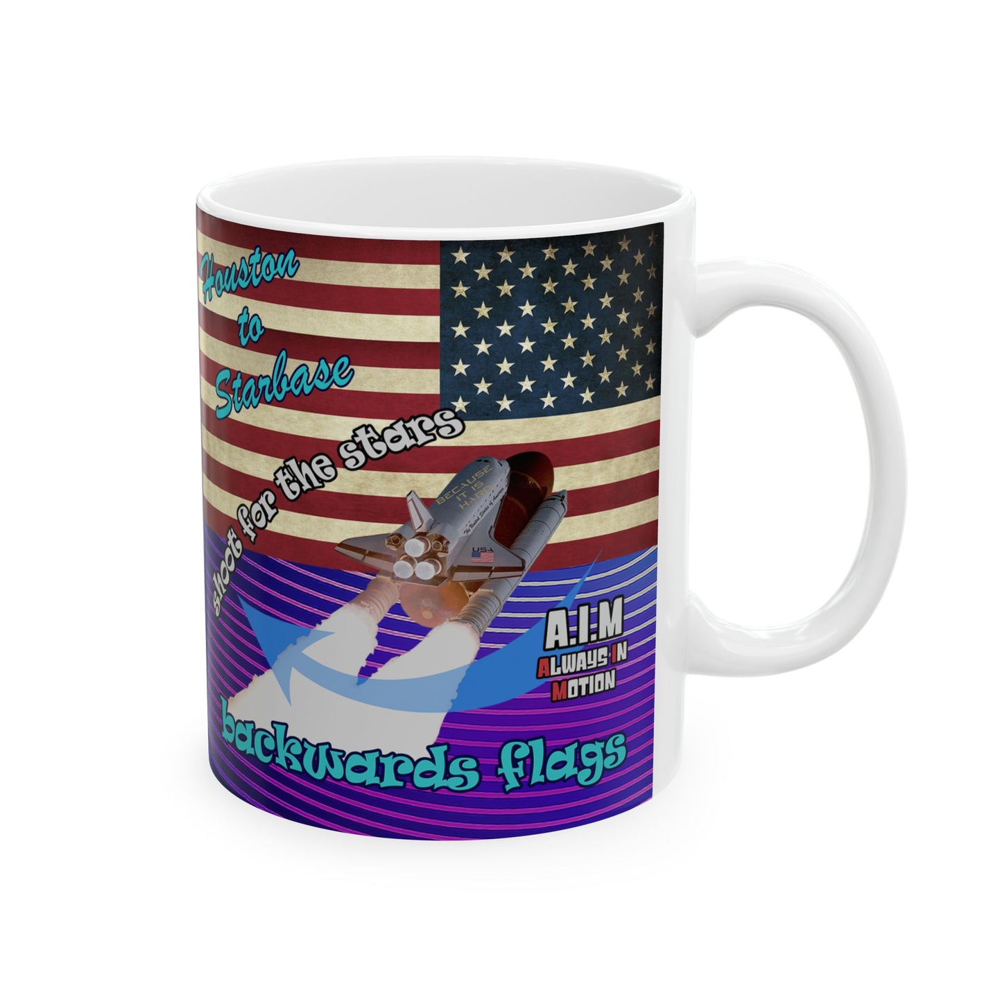 shoot for the stars - White Mug (purple wave)