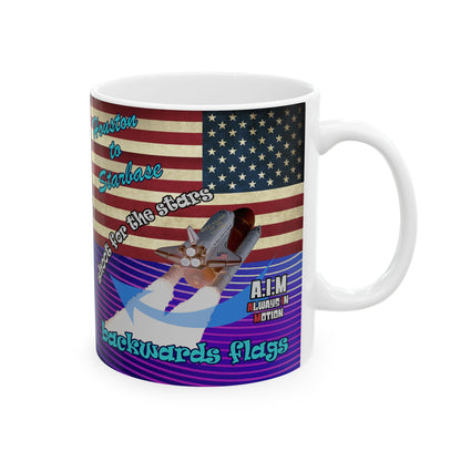 shoot for the stars - White Mug (purple wave)