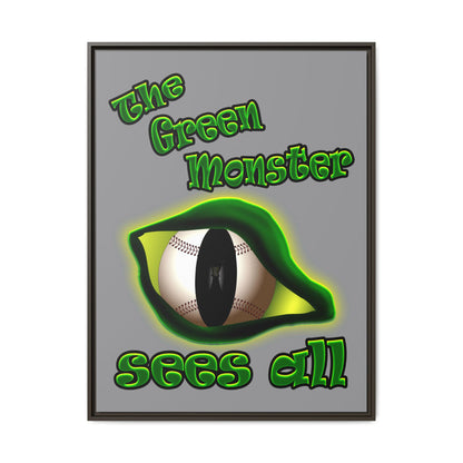 green monster - framed canvas art (grey)