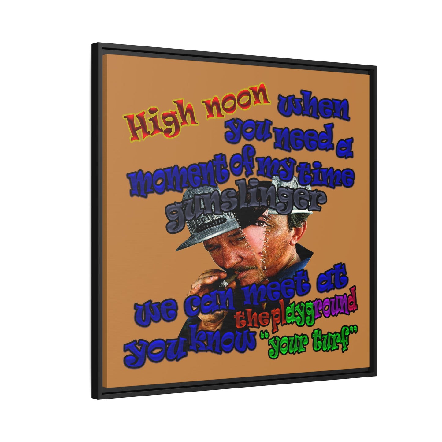 high noon - framed canvas art (light brown)