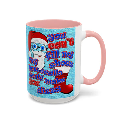 santa's shoes - Accent Mug (faded dark blue)