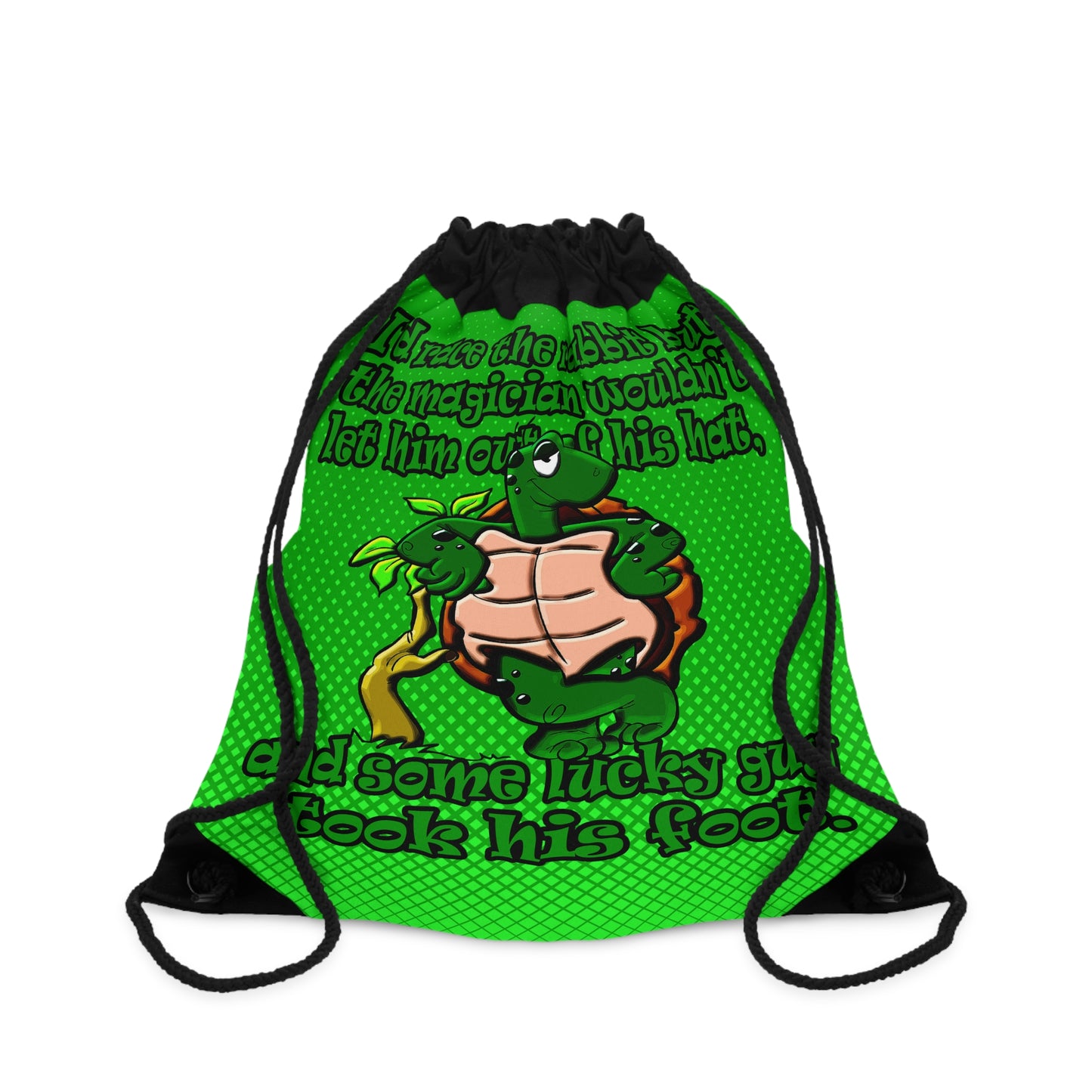 turtle race - Drawstring Bag (logo green)