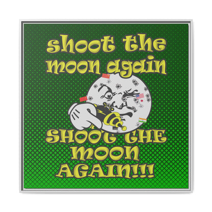 shoot the moon again - framed canvas art (logo green)