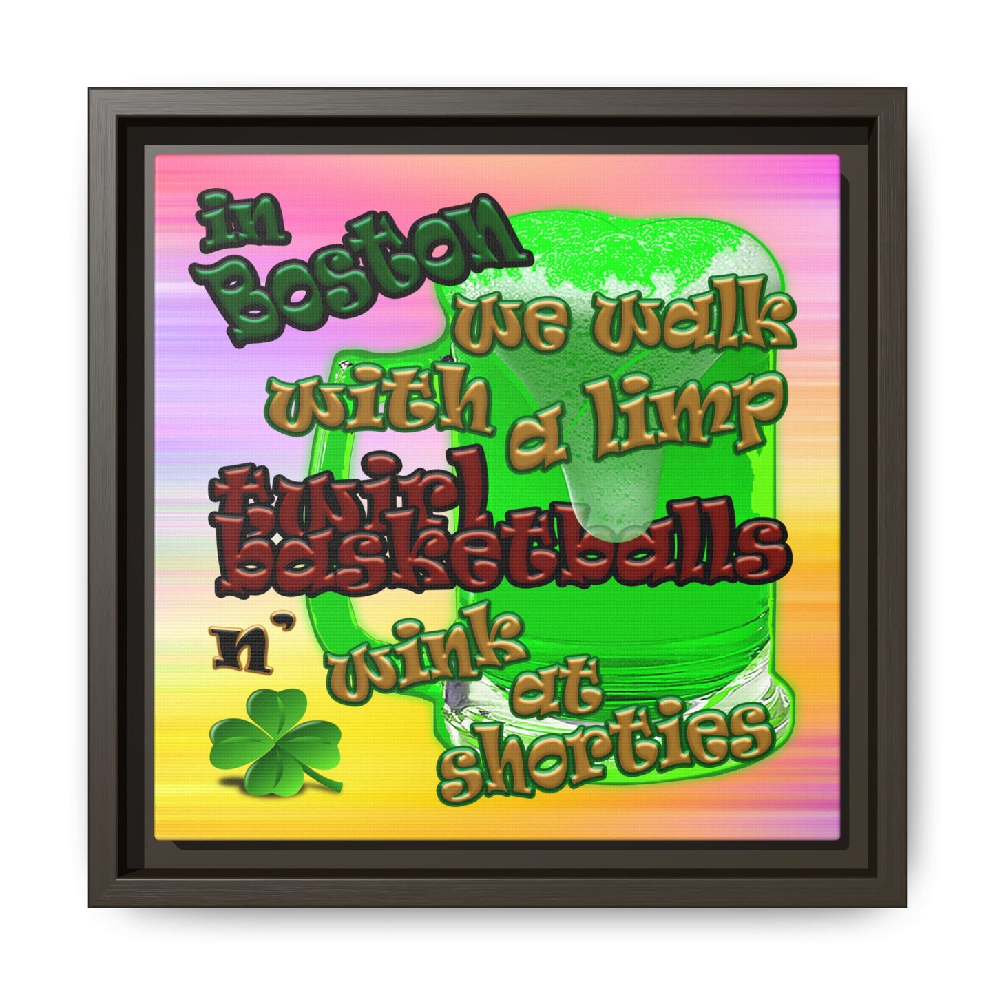 celtics logo - framed canvas art (color blur)