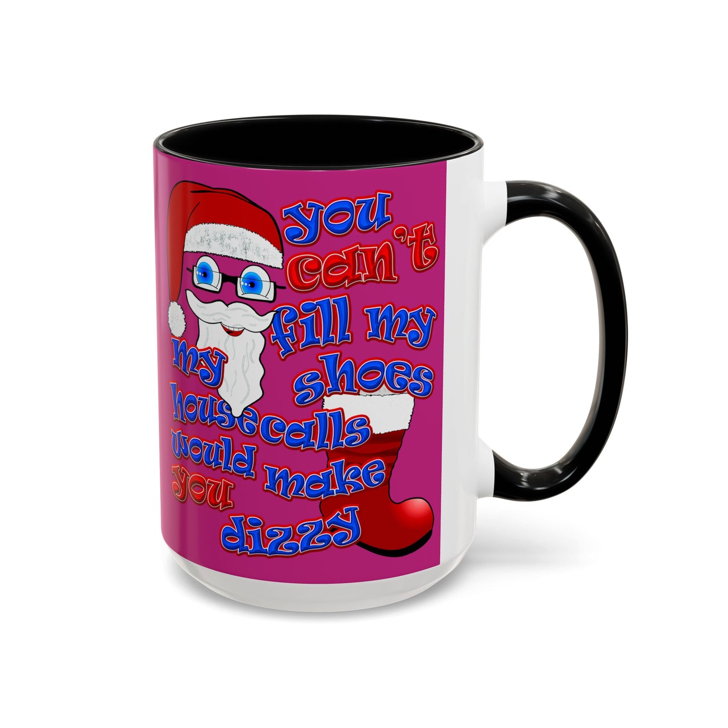 santa's shoes - Accent Mug (pink)