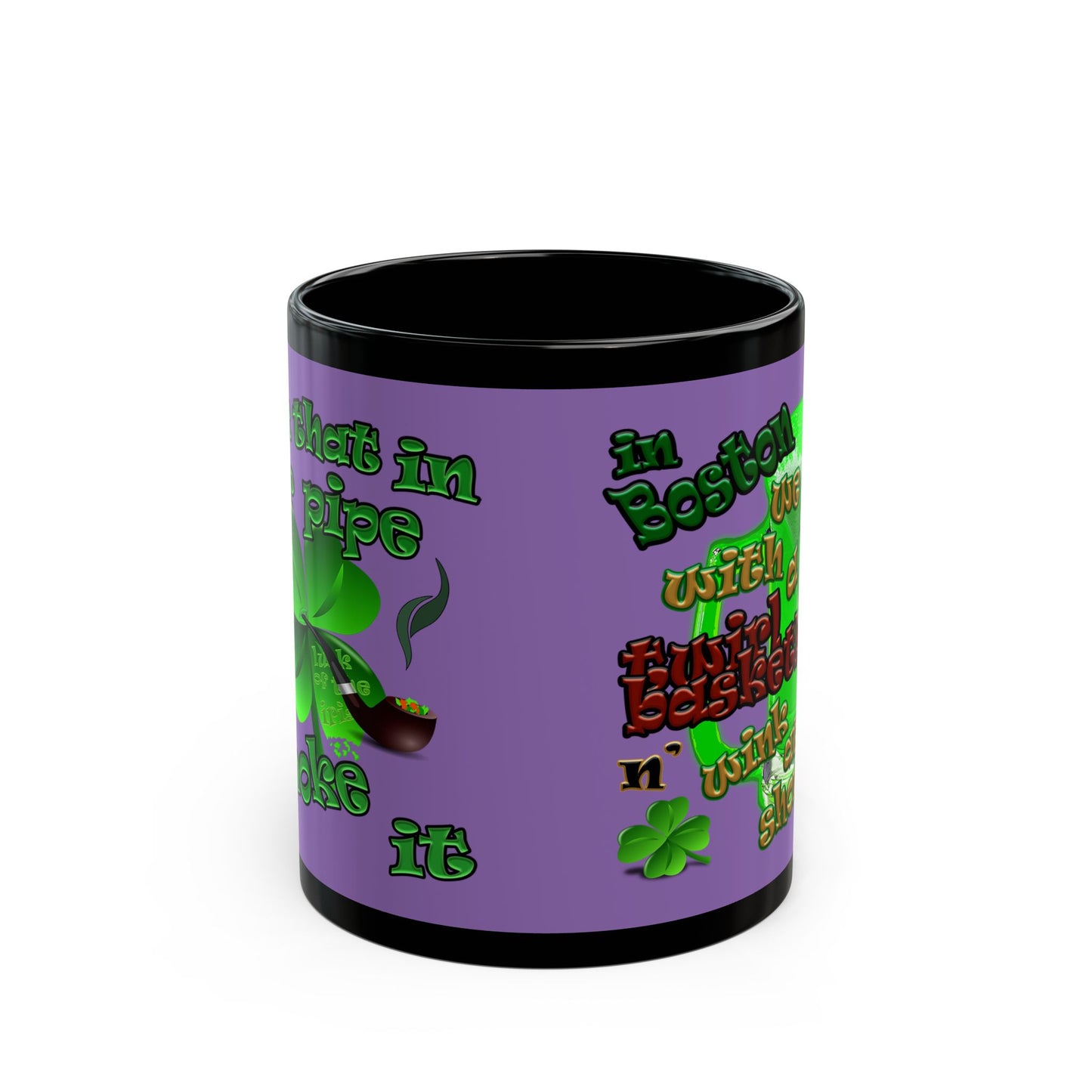 celtics logo - Black Mug (light purple)