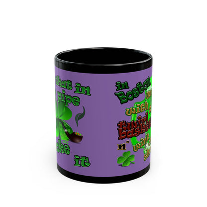 celtics logo - Black Mug (light purple)