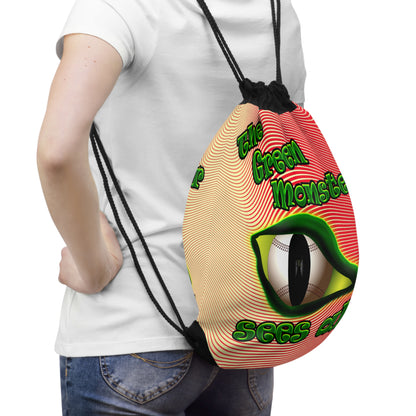 green monster - Drawstring Bag (yellow-orange wave)