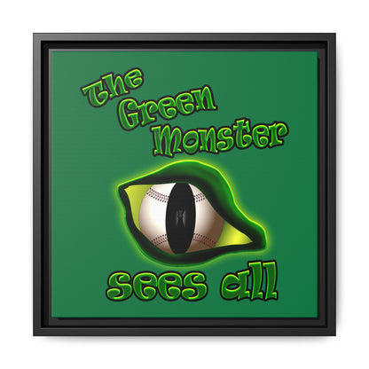 green monster - framed canvas art (dark green)