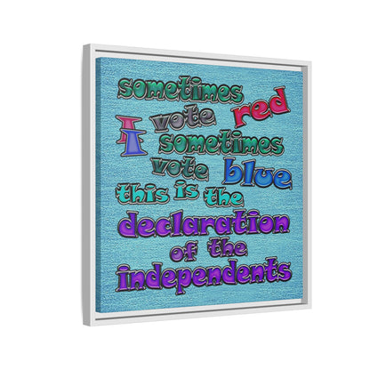 declaration of the independents - framed canvas art (faded blue)