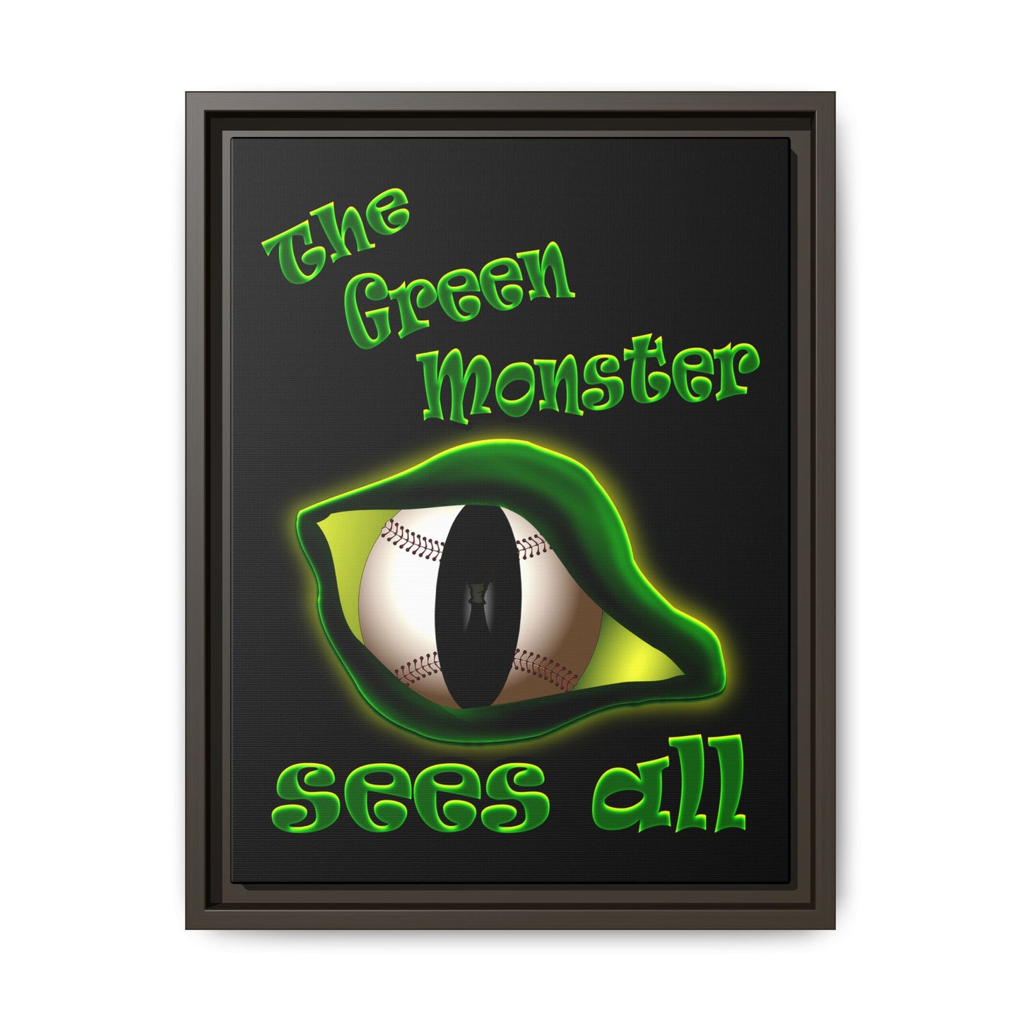 green monster - framed canvas art (black)