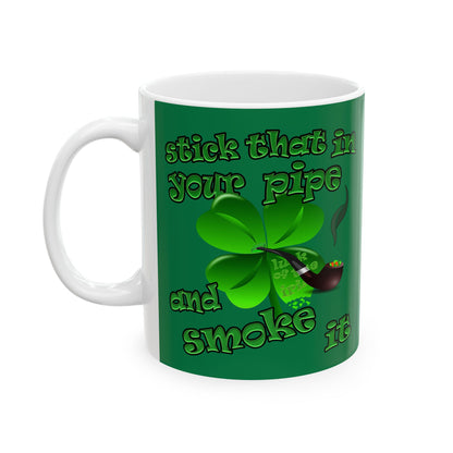 celtics logo - White Mug (dark green)