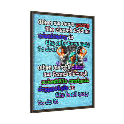 doggystyle - framed canvas art (faded blue)