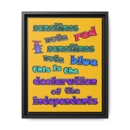declaration of the independents - framed canvas art (yellow)