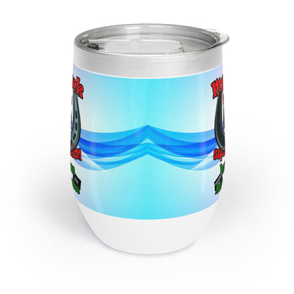 my luck - Chill Wine Tumbler (light blue-pink wave)