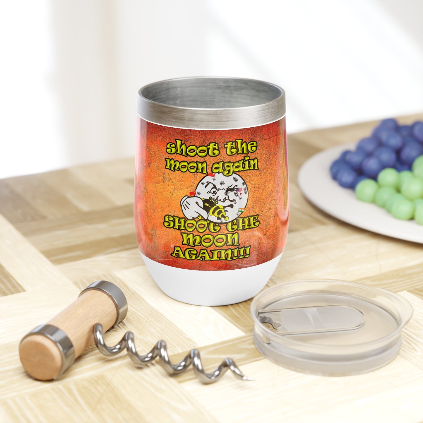shoot the moon again - Chill Wine Tumbler (burnt orange)