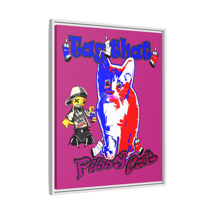 tag that - framed canvas art (pink)