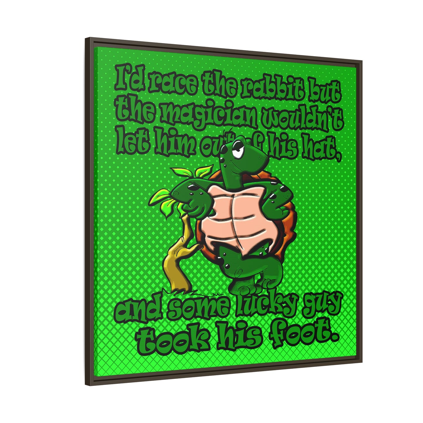 turtle race - framed canvas art (logo green)