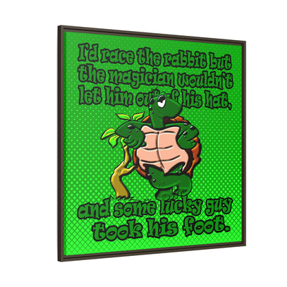 turtle race - framed canvas art (logo green)
