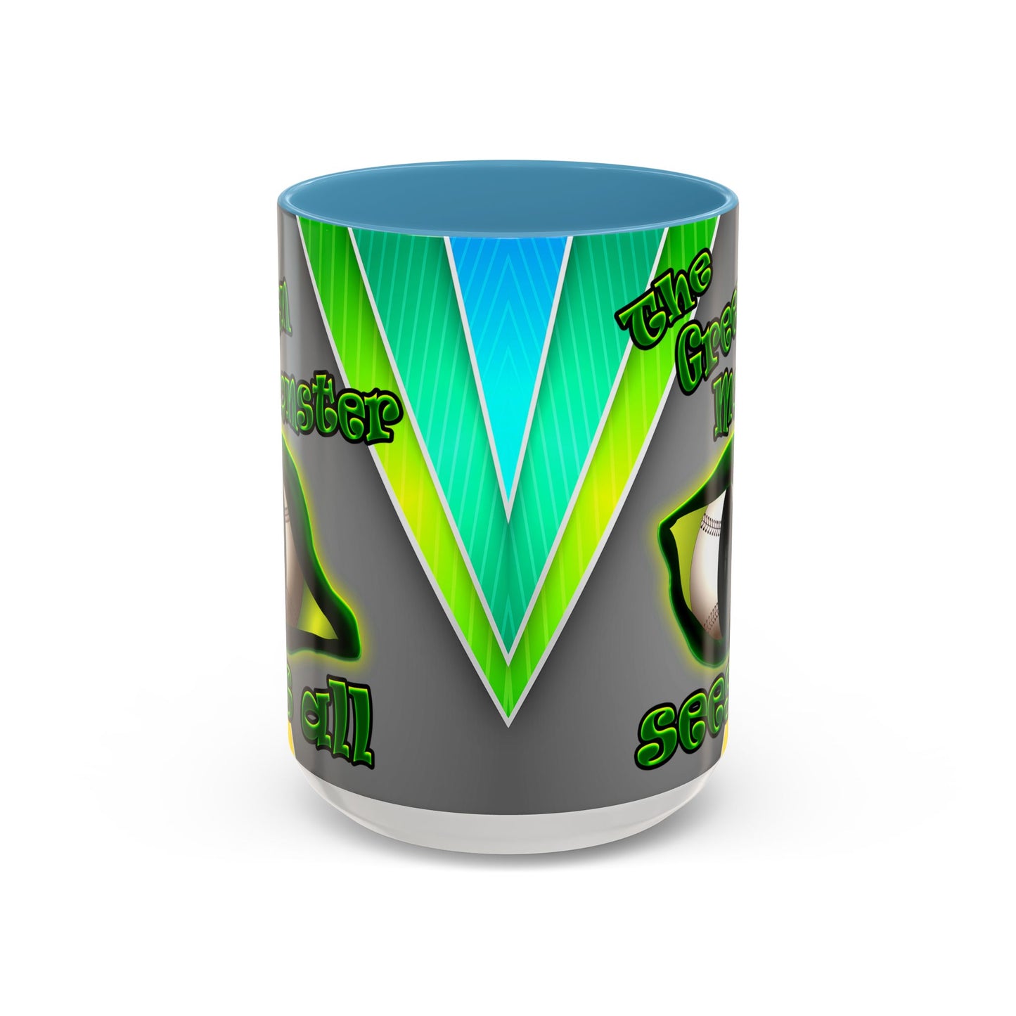 green monster - Accent Mug (rainbow split)