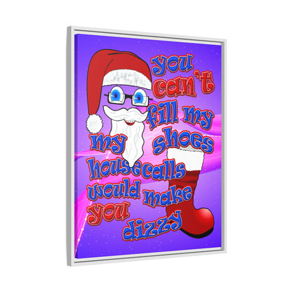 santa's shoes - framed canvas art (purple-pink wave)