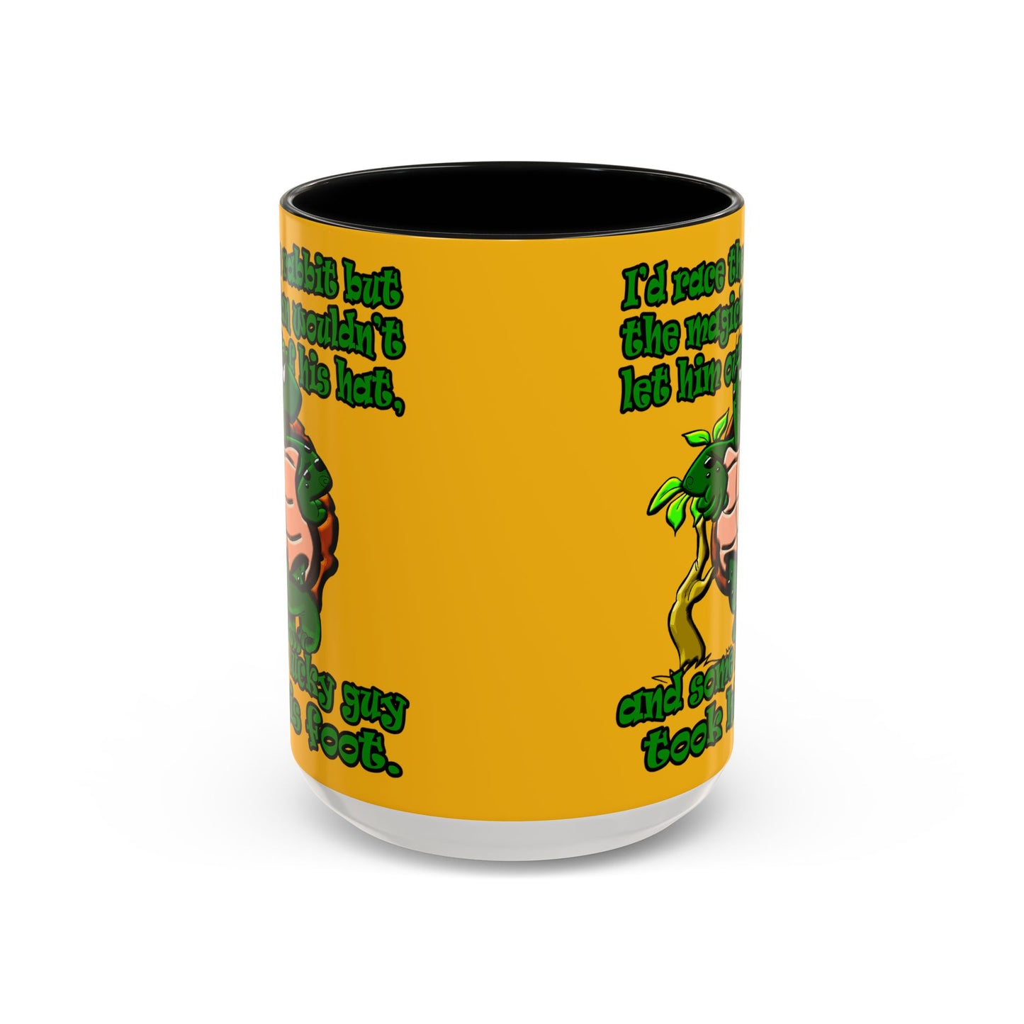 turtle race - Accent Mug (yellow)