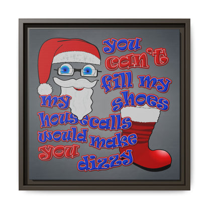 santa's shoes - framed canvas art (grey-light grey)