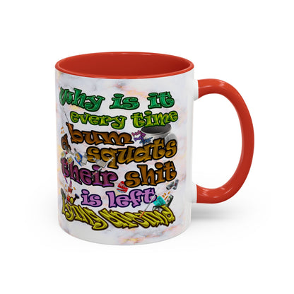 the bum's shit - Accent Mug (white marble)