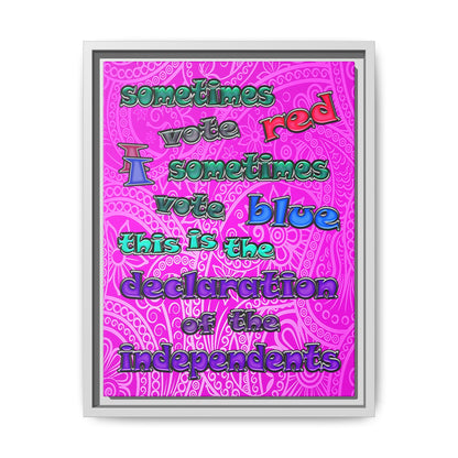 declaration of the independents - framed canvas art (pink swirl)