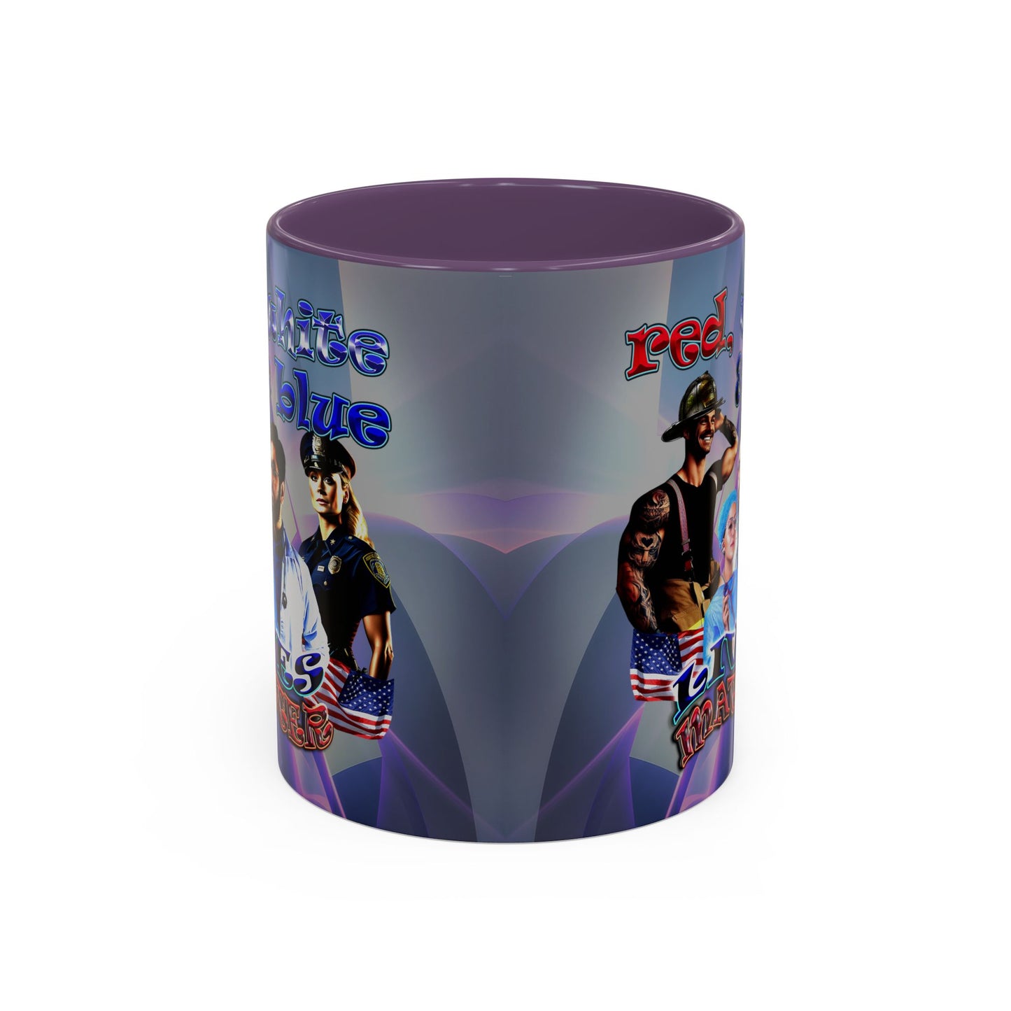 rw&b lives matter - Accent Mug (grey-pink wave)