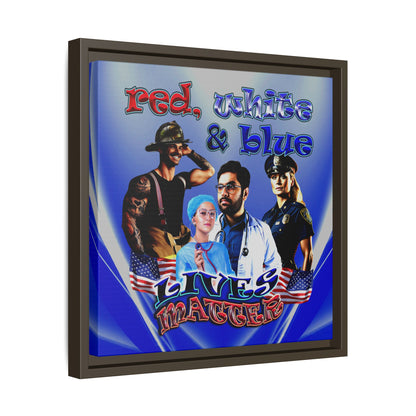rw&b lives matter - framed canvas art (blue-white wave)