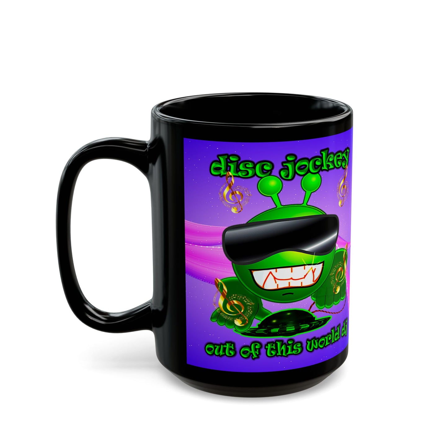 disc jockey - Black Mug (purple-pink wave)