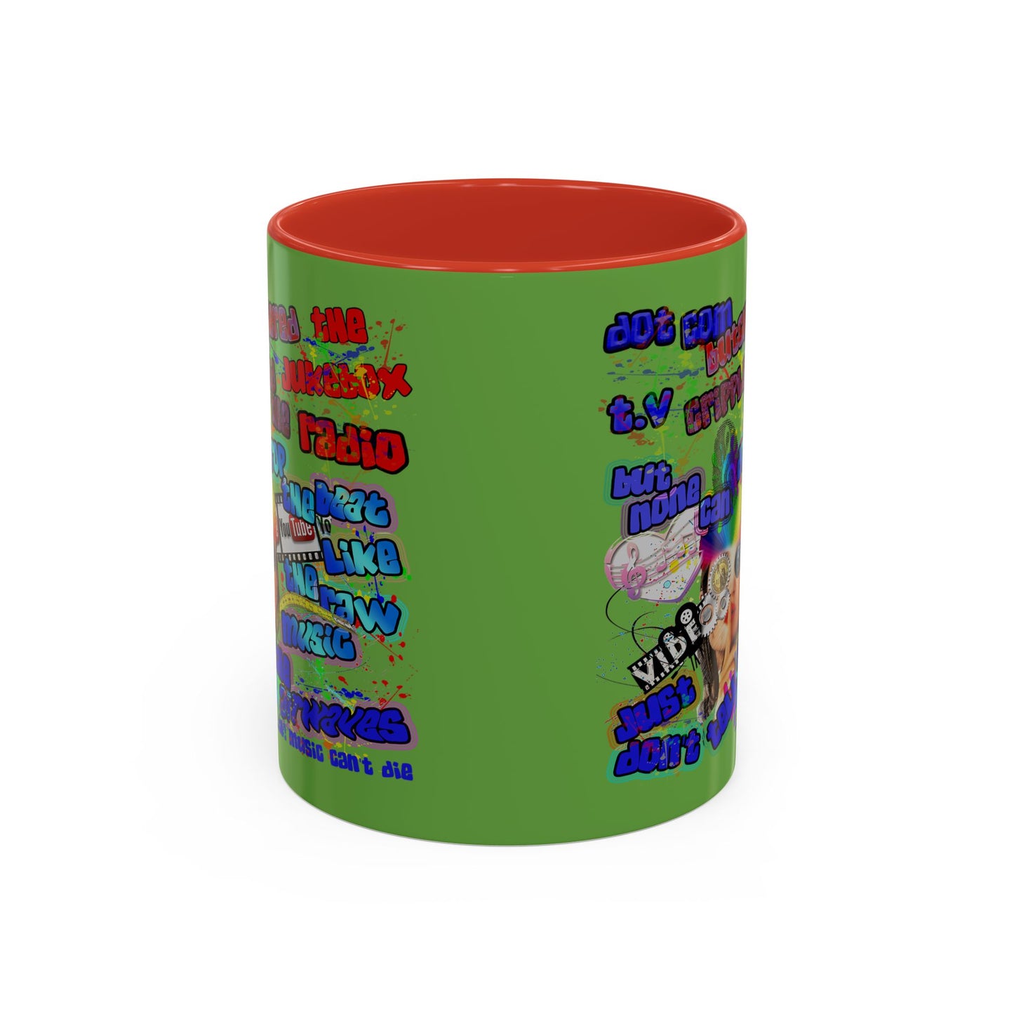 drop the beat - Accent Mug (green)