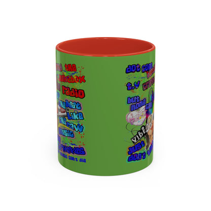drop the beat - Accent Mug (green)